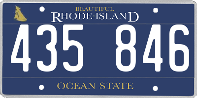 RI license plate 435846