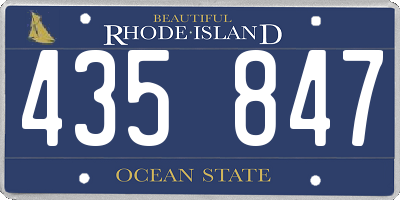 RI license plate 435847