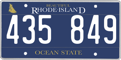 RI license plate 435849
