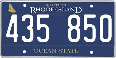 RI license plate 435850