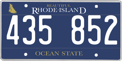 RI license plate 435852