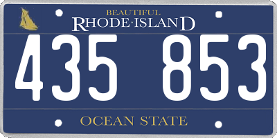 RI license plate 435853