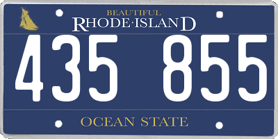 RI license plate 435855