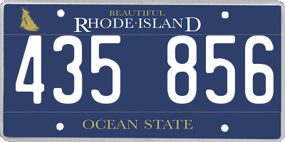 RI license plate 435856
