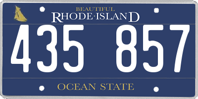 RI license plate 435857