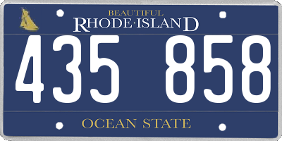 RI license plate 435858