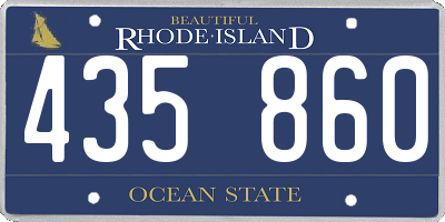 RI license plate 435860