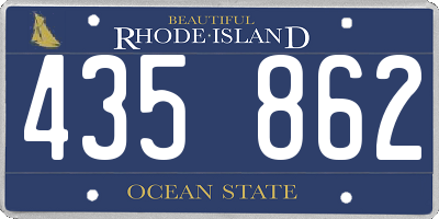 RI license plate 435862