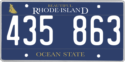 RI license plate 435863
