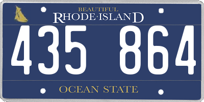 RI license plate 435864