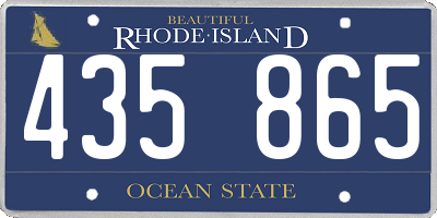 RI license plate 435865