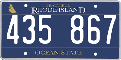 RI license plate 435867