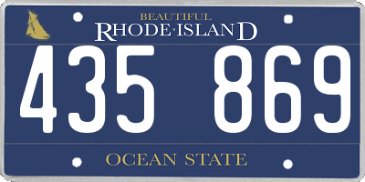 RI license plate 435869