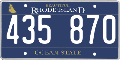 RI license plate 435870