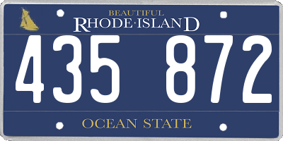 RI license plate 435872