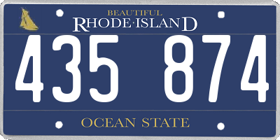 RI license plate 435874