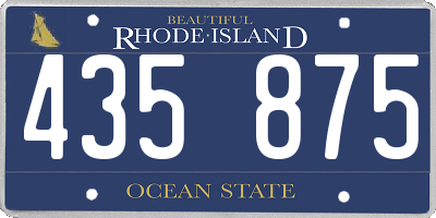 RI license plate 435875