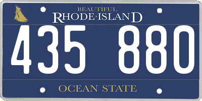 RI license plate 435880