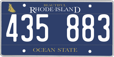 RI license plate 435883