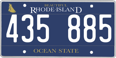 RI license plate 435885
