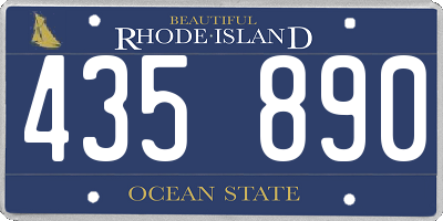 RI license plate 435890
