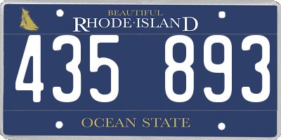 RI license plate 435893