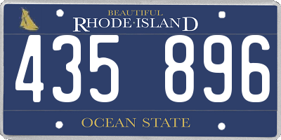 RI license plate 435896
