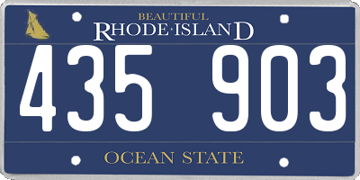 RI license plate 435903