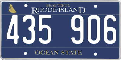 RI license plate 435906