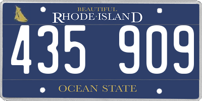 RI license plate 435909