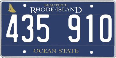 RI license plate 435910