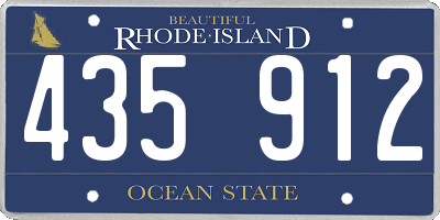RI license plate 435912