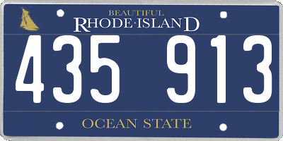 RI license plate 435913