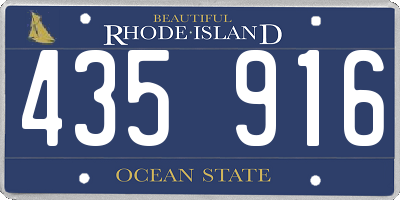RI license plate 435916
