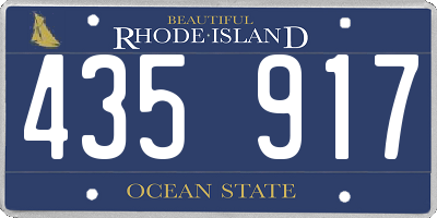 RI license plate 435917