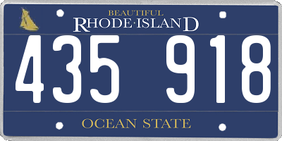 RI license plate 435918