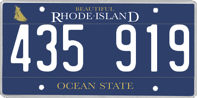 RI license plate 435919