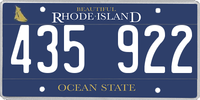 RI license plate 435922