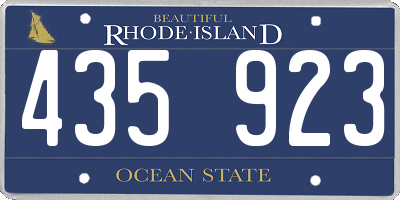 RI license plate 435923