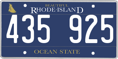 RI license plate 435925