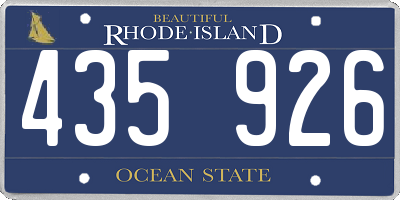 RI license plate 435926