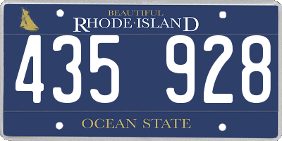 RI license plate 435928