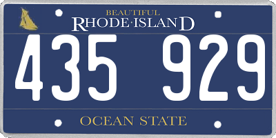 RI license plate 435929