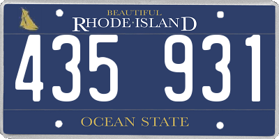 RI license plate 435931