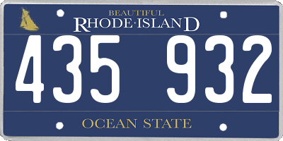 RI license plate 435932