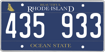 RI license plate 435933