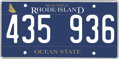 RI license plate 435936