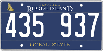 RI license plate 435937