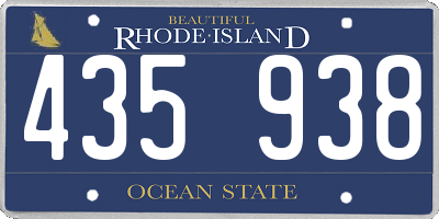 RI license plate 435938