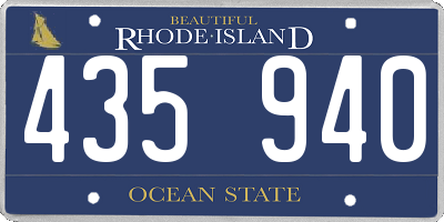 RI license plate 435940